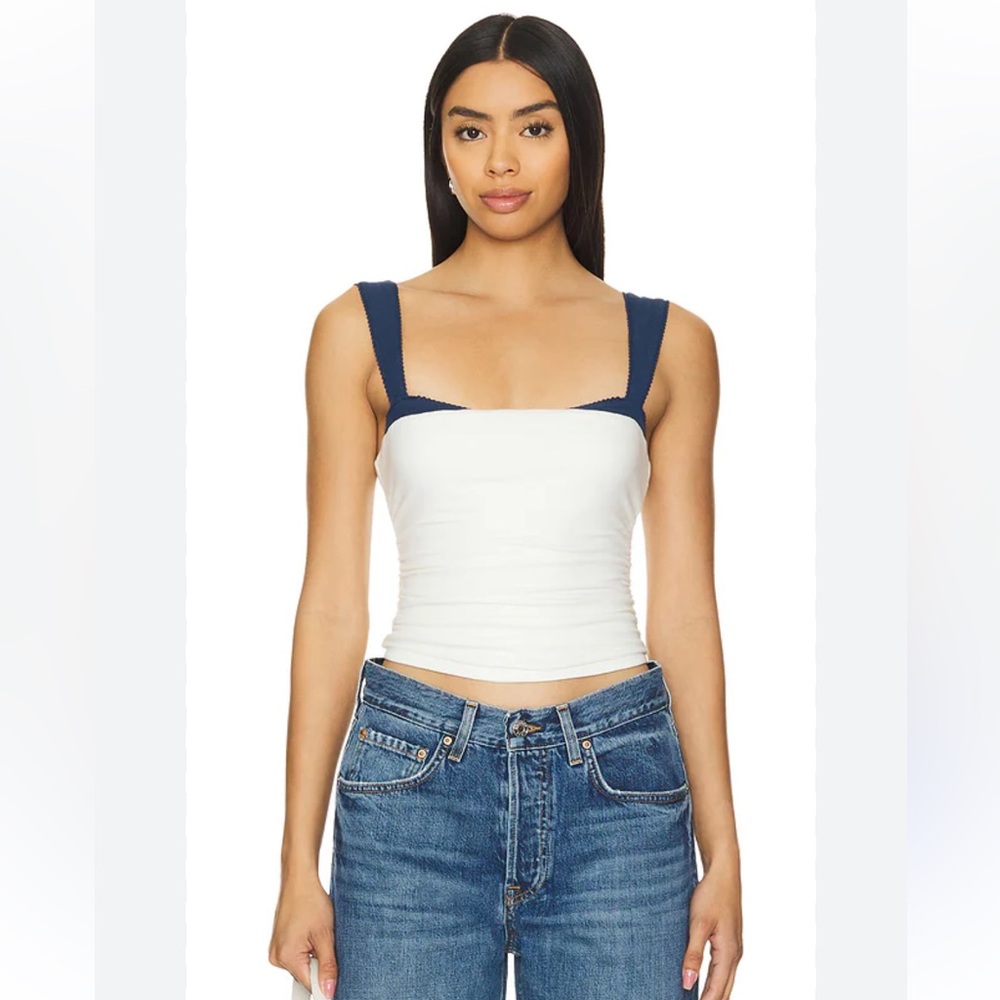 Free People Two Tone Tank in White Combo